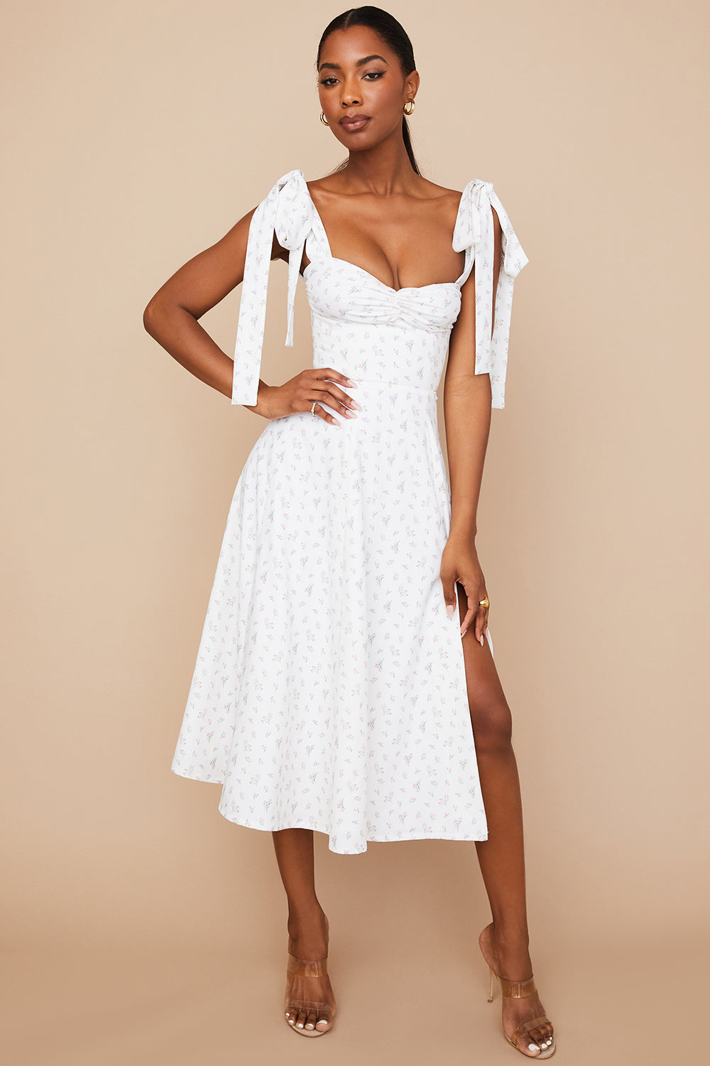 Floral midi sun dress