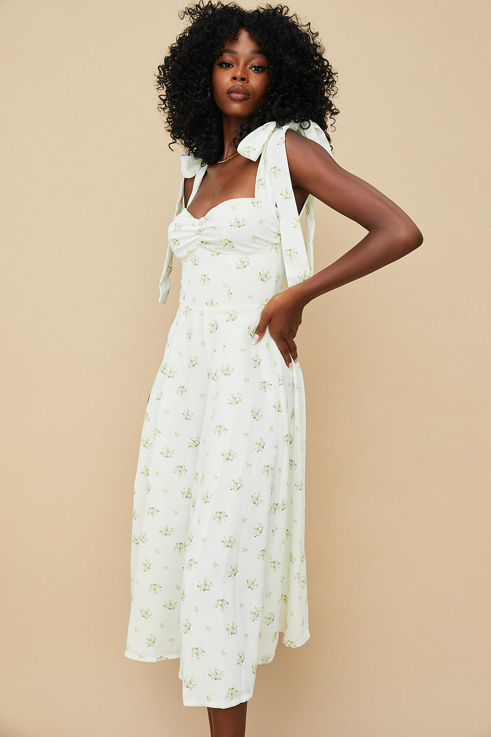 Floral midi sun dress