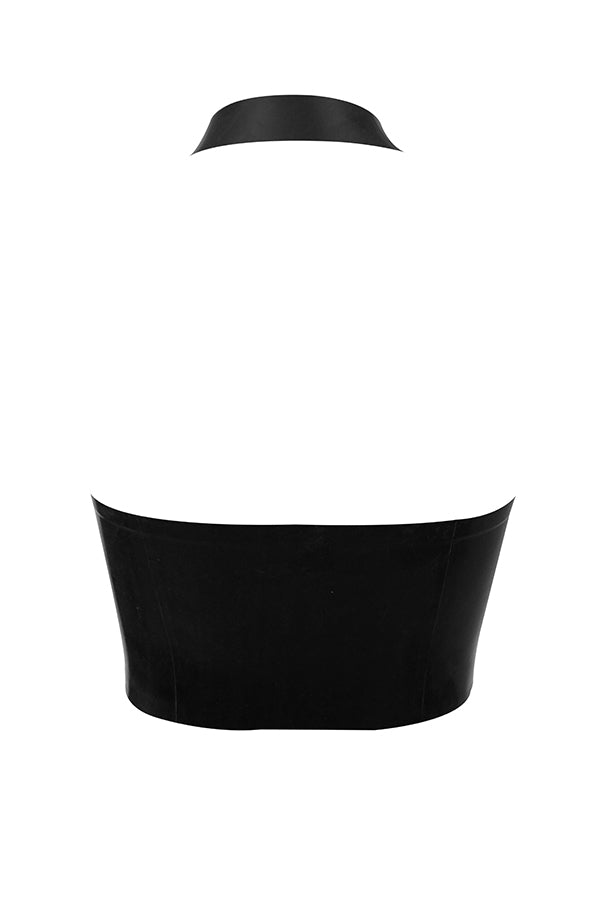 Svart latex haltertopp
