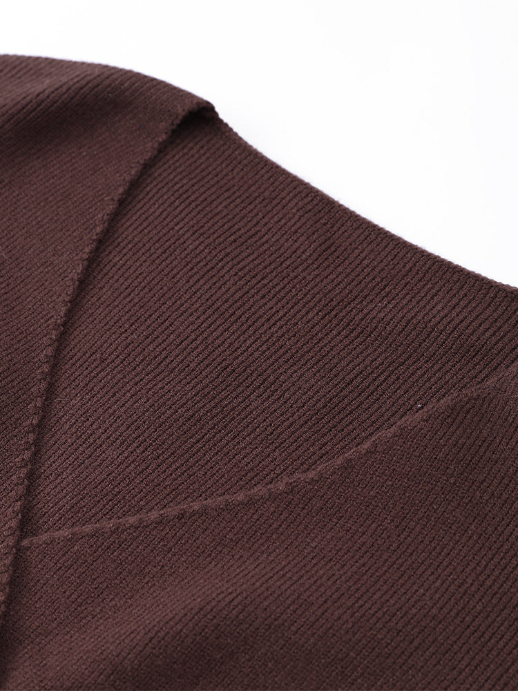 Långärmad stickad cardigan tröja topp