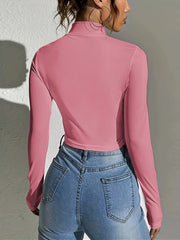 Långärmad T-shirt med dragkedja framtill