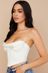 Satin draperad korsett