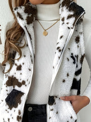 Mjuk fluffig svartvit cardigan