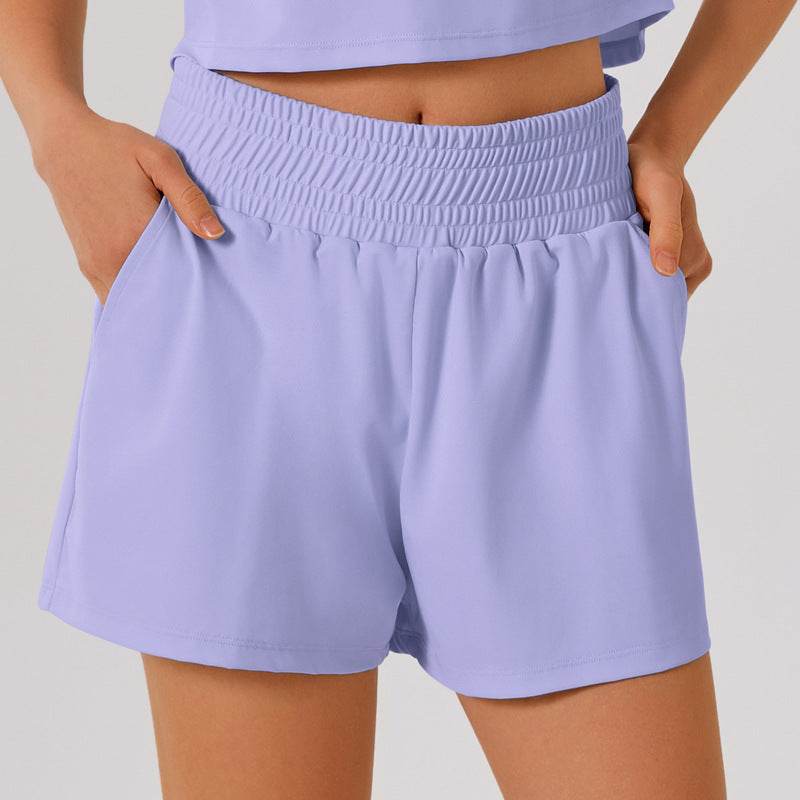 High-waisted airy sports shorts