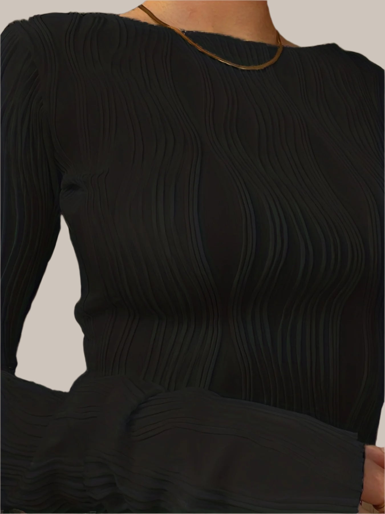 Strukturerad långärmad skjorta