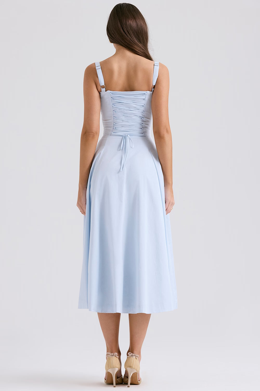 Light blue corset midi dress