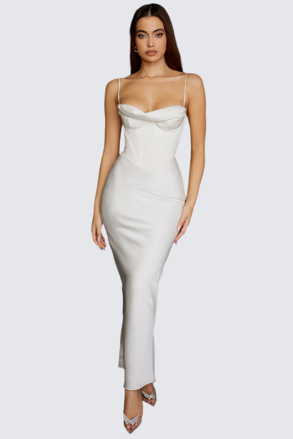 Elegant långklänning i satin