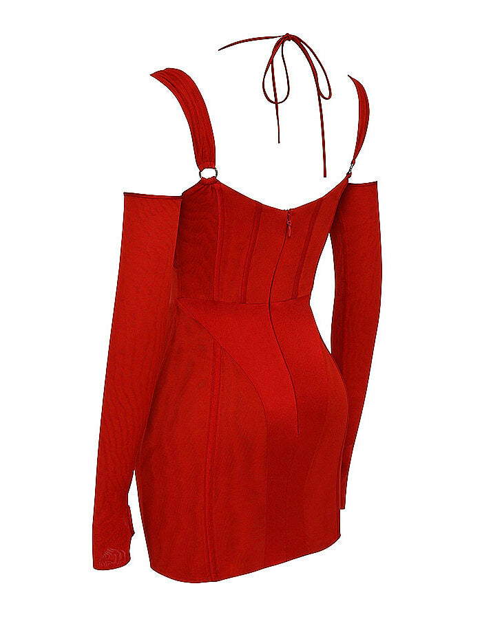 Red cutout bodycon dress
