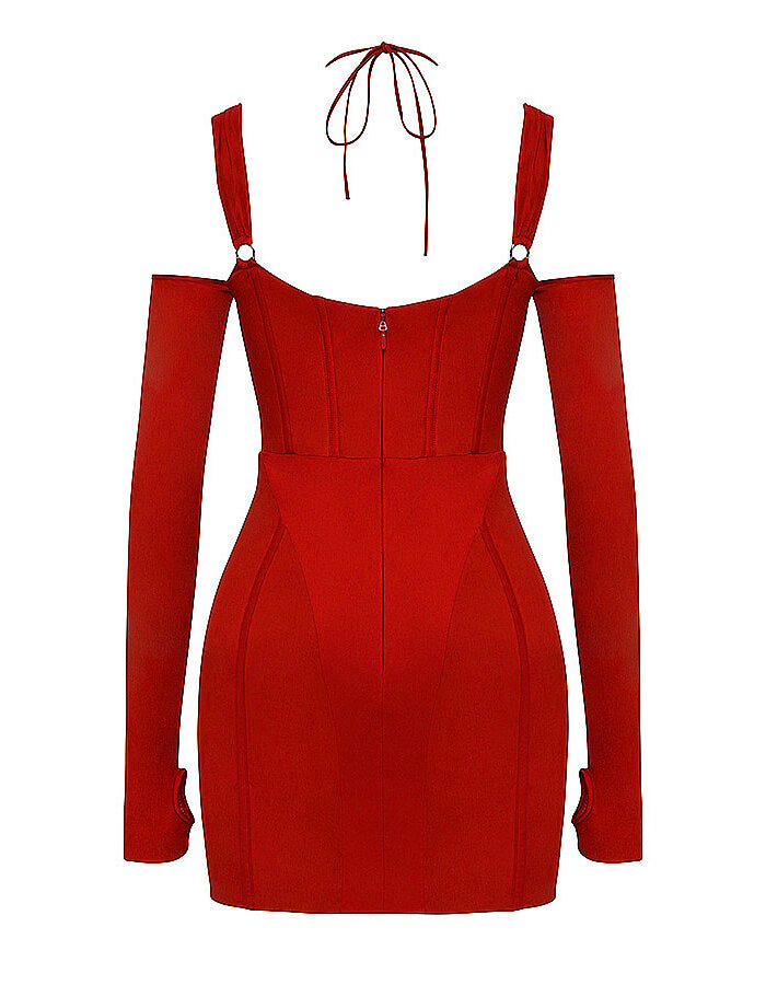 Red cutout bodycon dress