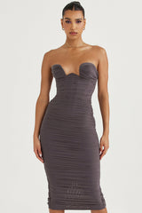 Skugga axelbandslös korsettklänning