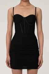 Black corset mini dress