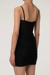 Black corset mini dress