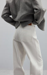 Gray short blazer with wide lapels and epaulettes
