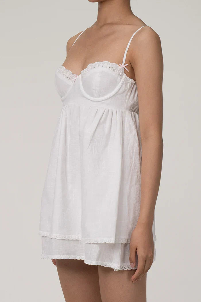 White babydoll mini dress