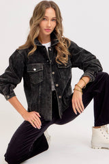 Black short jacket with buttons