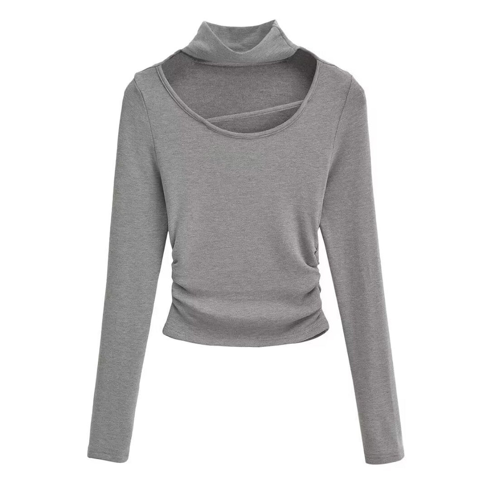 Elegant långärmad topp med halsdetalj