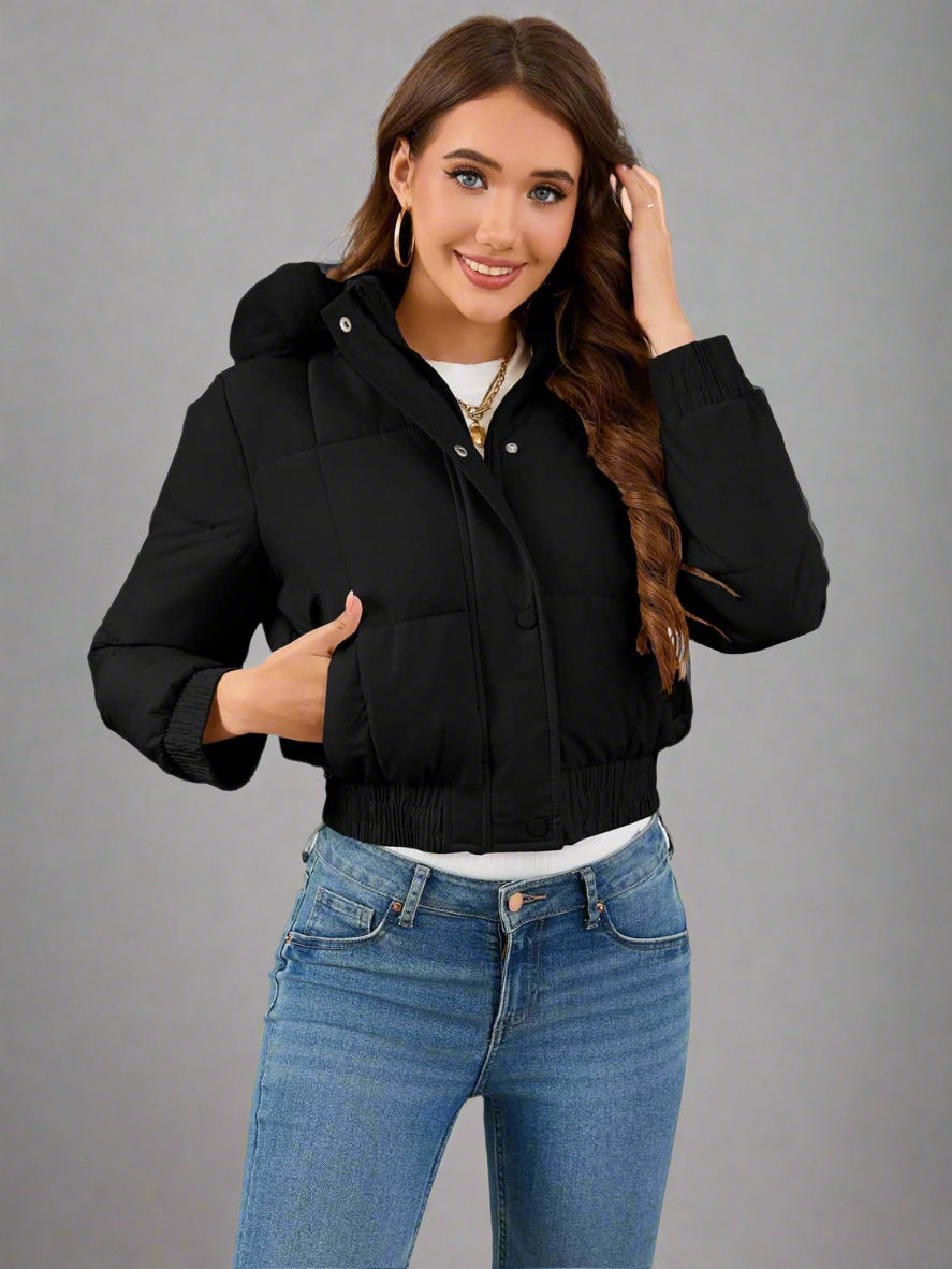 Casual quiltad bomullsjacka i smal passform