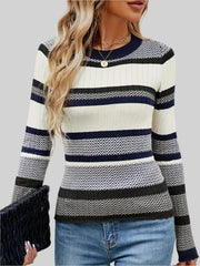 Randig stickad tröja