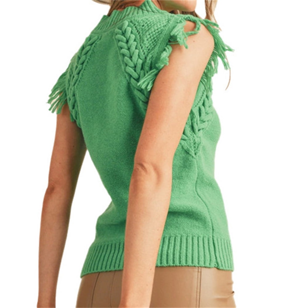 Casual stickad ärmlös tröja