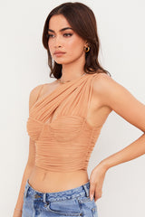 Kacki plisserad nätkorsett