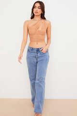 Kacki plisserad nätkorsett