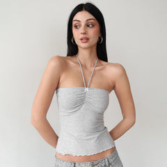 Slim topp med snörningsdetalj