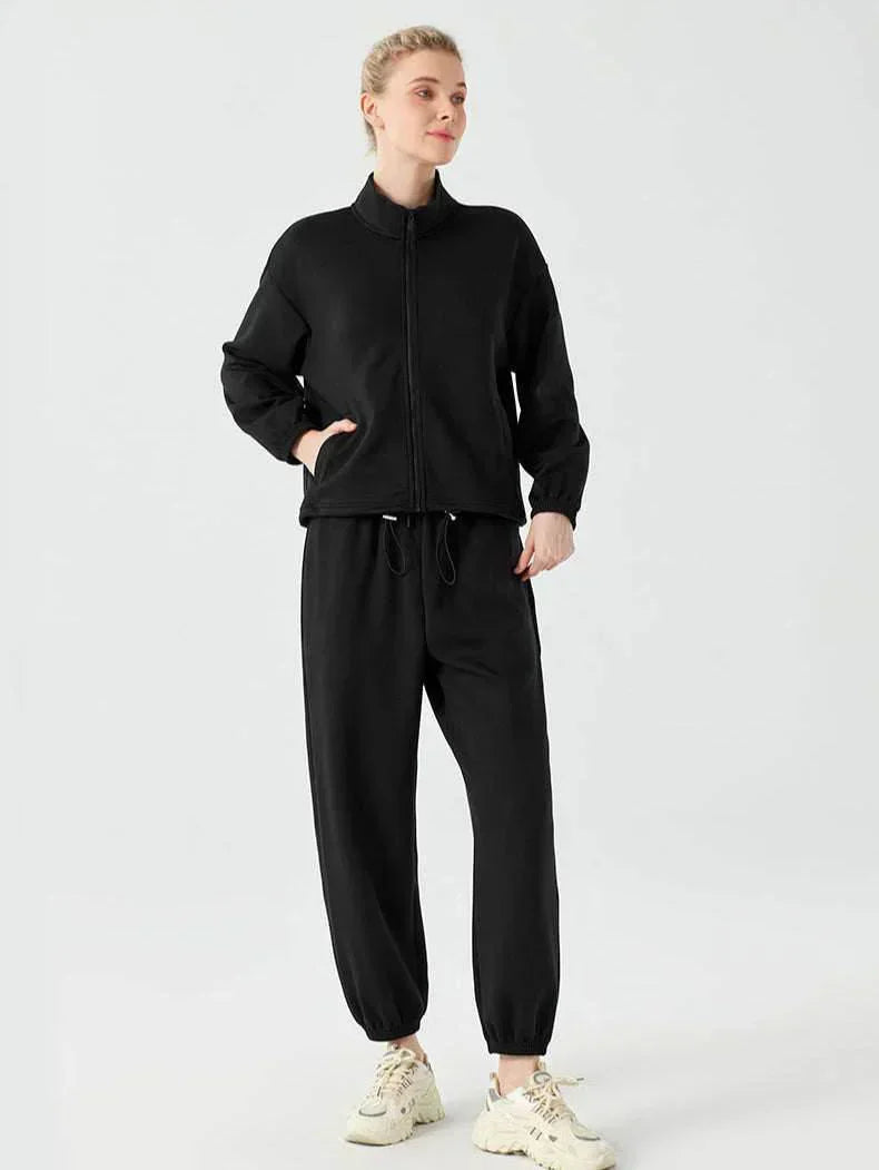 Jacket with zipper and stand-up collar