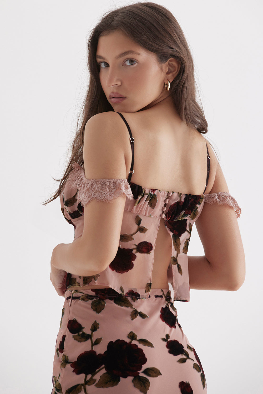 Blommig topp med matchande kjol