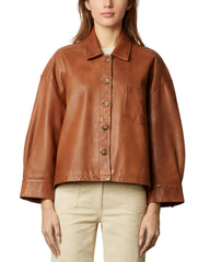 Brown oversized shirt jacket