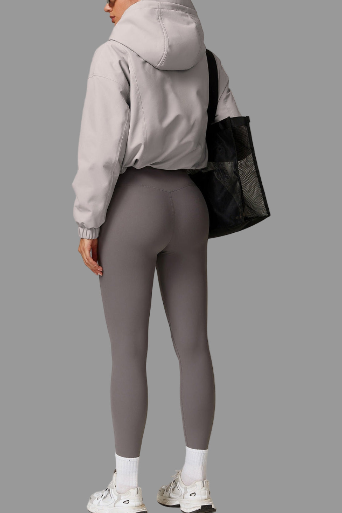 Cropped hooded windbreaker