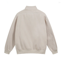 Jacket with high collar, zipper and side pockets