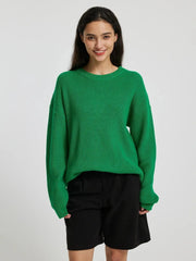 Oversized ribbed sweater with dropped shoulders