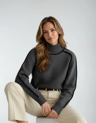 Structured high neck sweater
