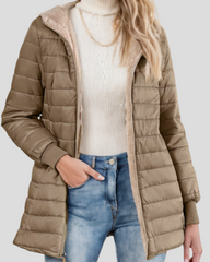 Quilted jacket with hood – soft lining, medium length