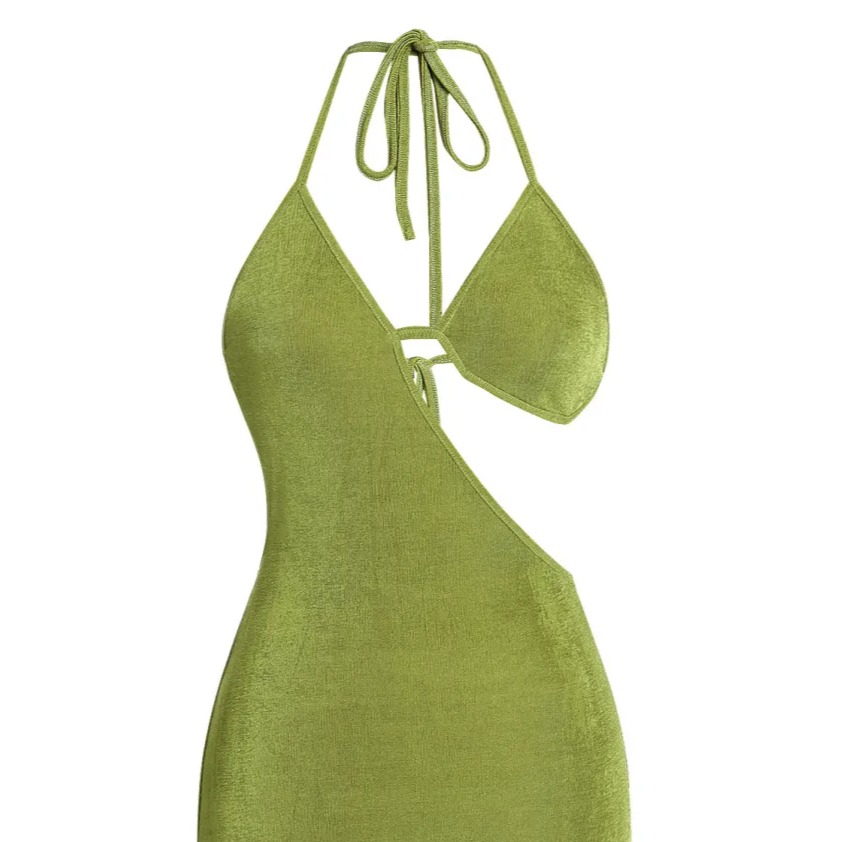 Asymmetrical backless mini dress