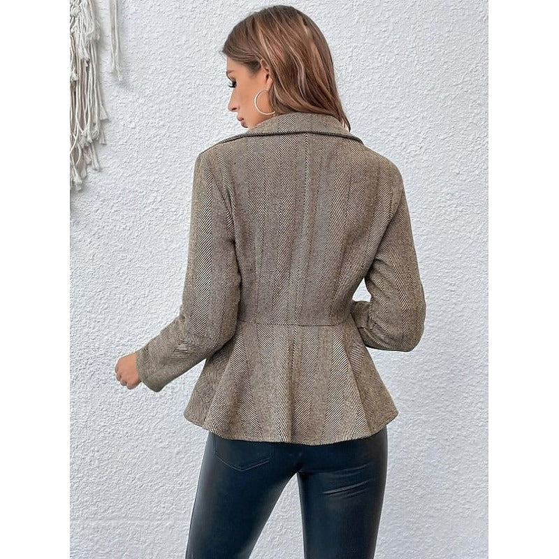 Herringbone peplum jacket