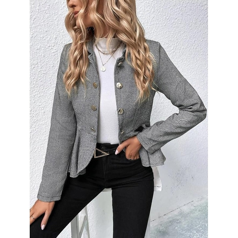 Herringbone peplum jacket