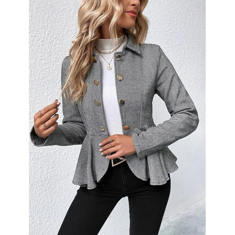 Herringbone peplum jacket
