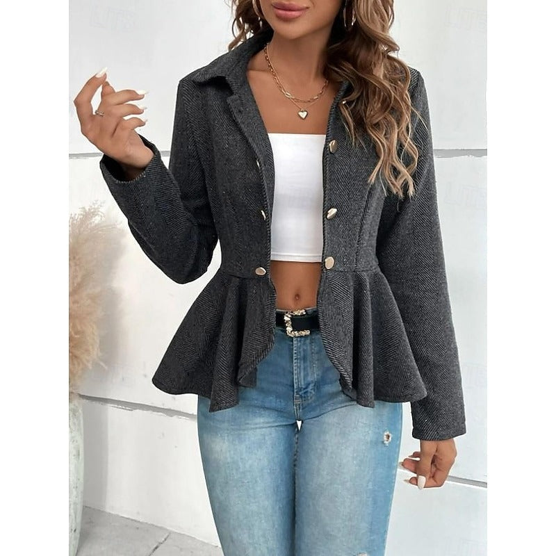 Herringbone peplum jacket