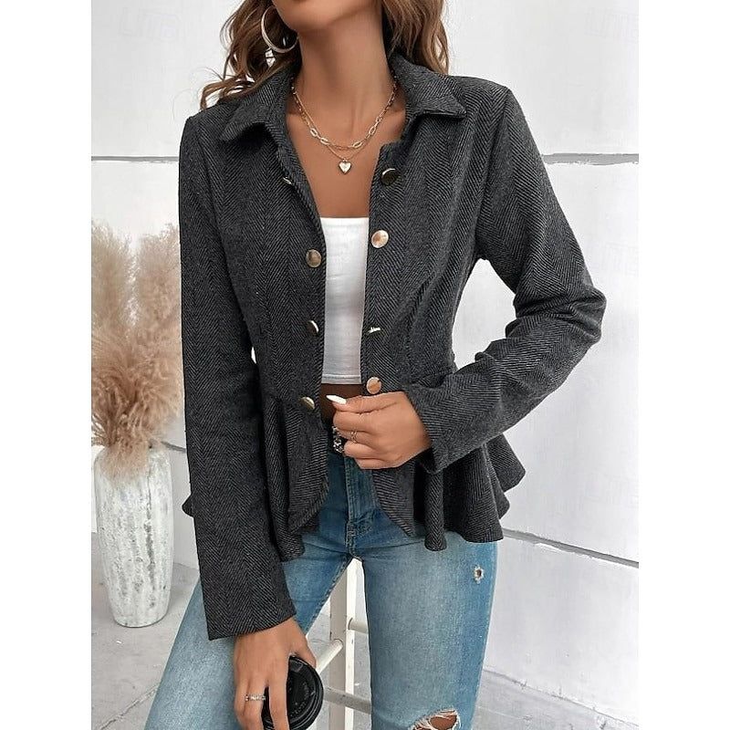 Herringbone peplum jacket
