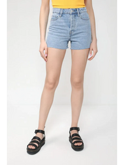 Light blue denim shorts