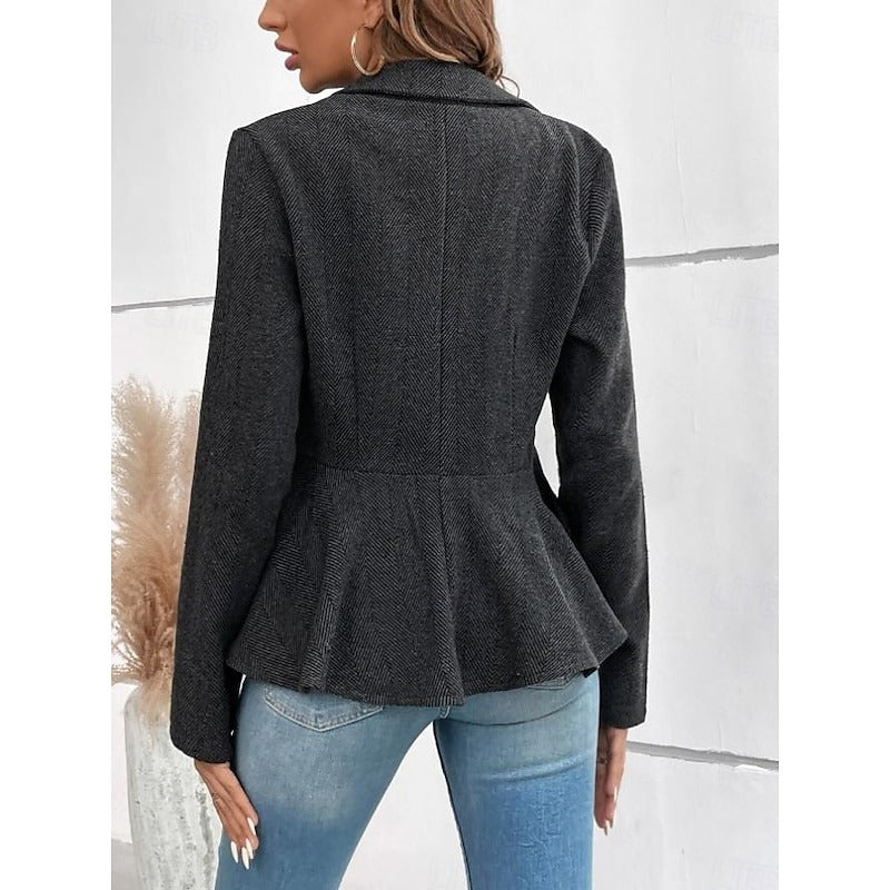 Herringbone peplum jacket