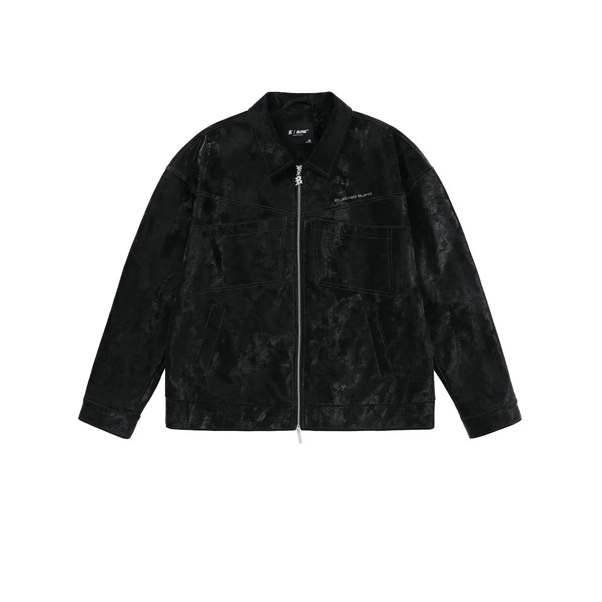 Hooded textured zip shirt jacket