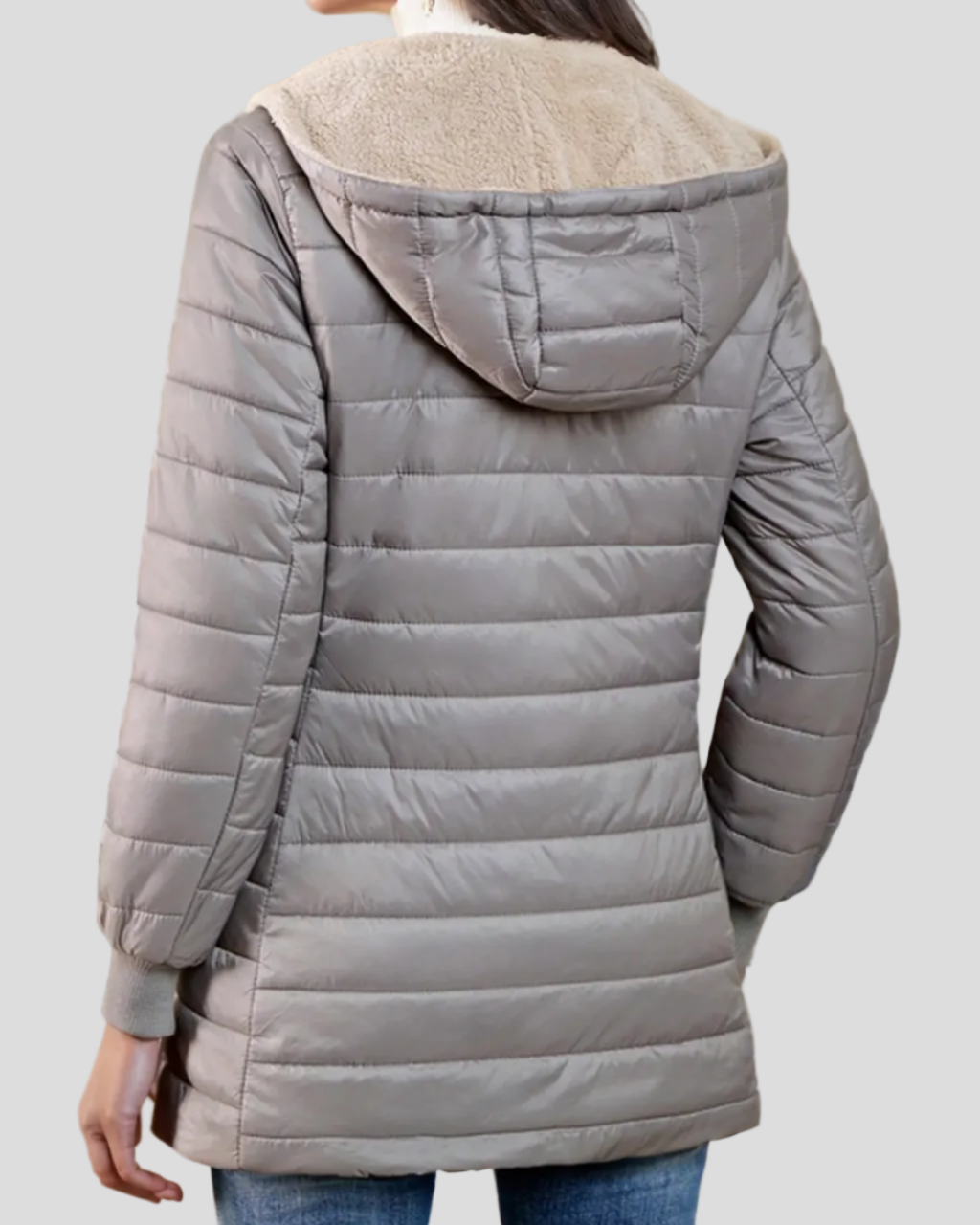 Quilted jacket with hood – soft lining, medium length
