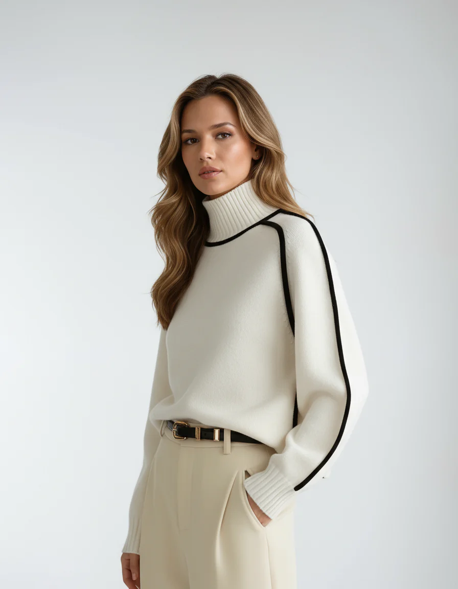 Structured high neck sweater