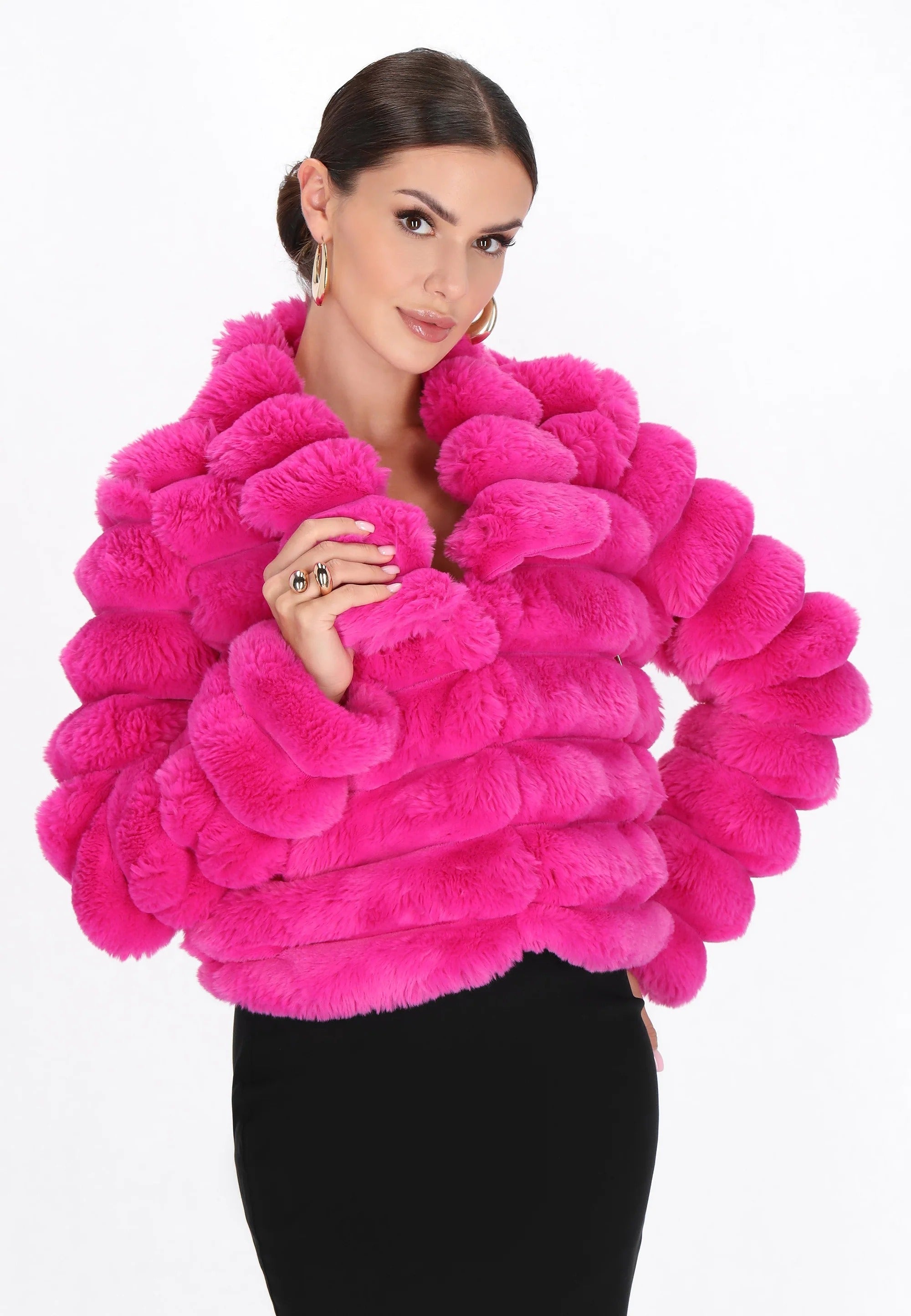 Textured short statement jacket with volume