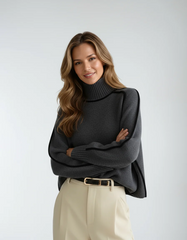 Structured high neck sweater