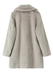 Teddy coat with lapels and a loose fit