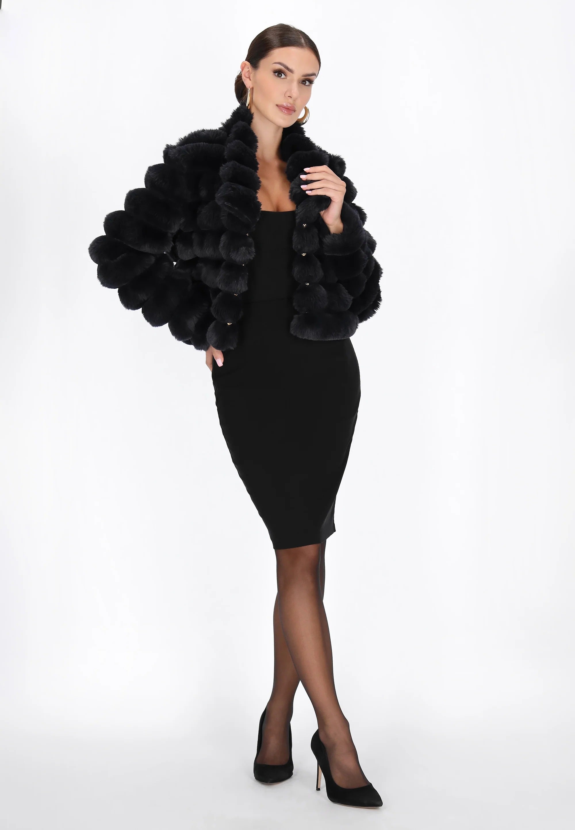 Textured short statement jacket with volume