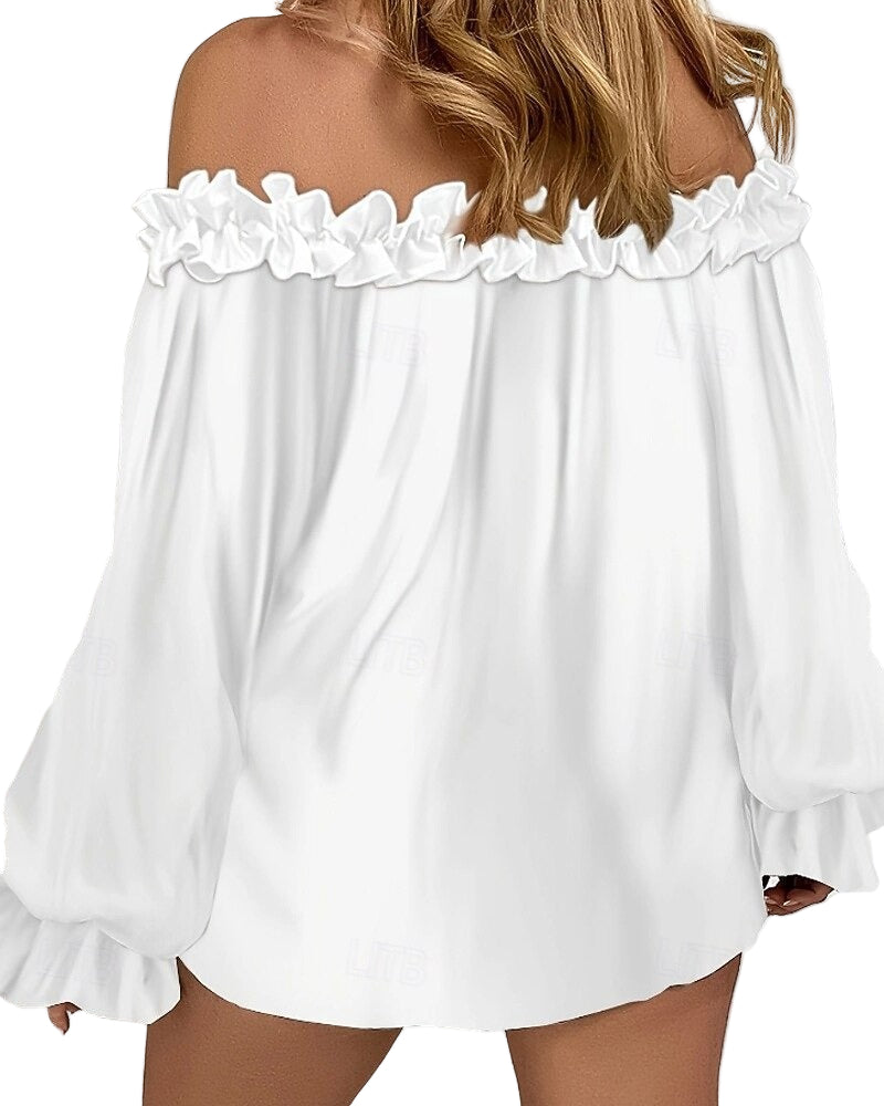 Off-shoulder blouse with ruffle